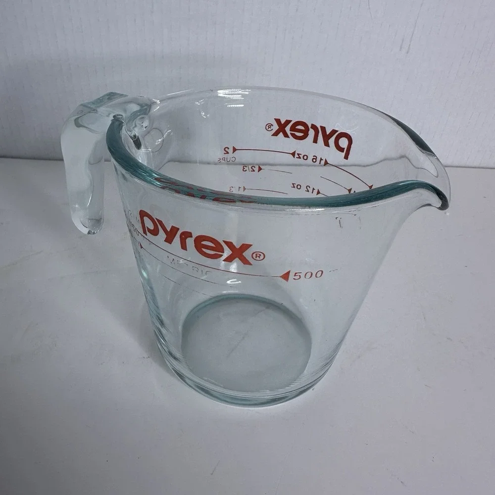 Pyrex Glass‎ Blue Tint 2 Cup 16 Oz Measuring Cup Open Handle